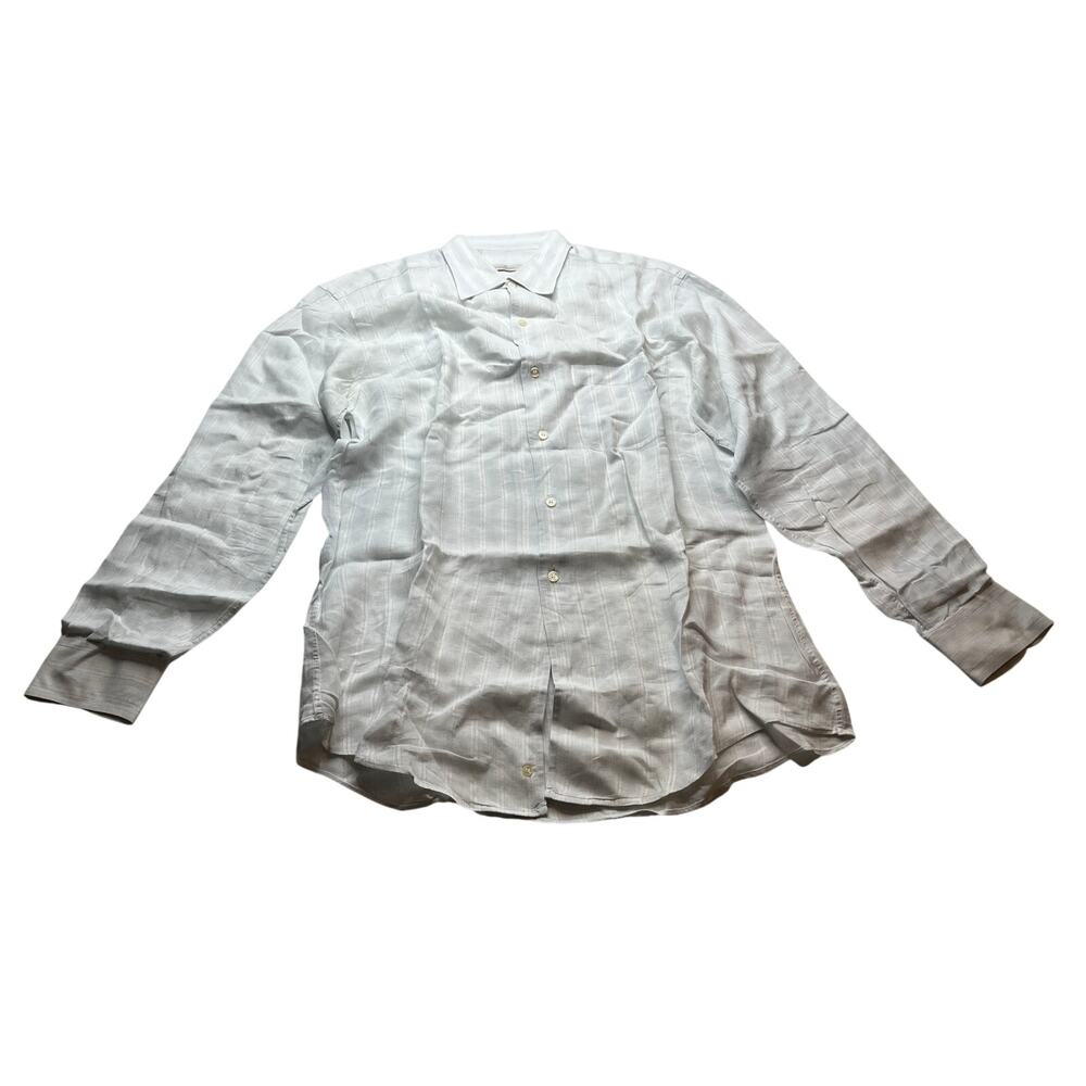 9-82 ERMENEGILDO ZEGNA Men's Button Up Dress Shirt Striped XL
